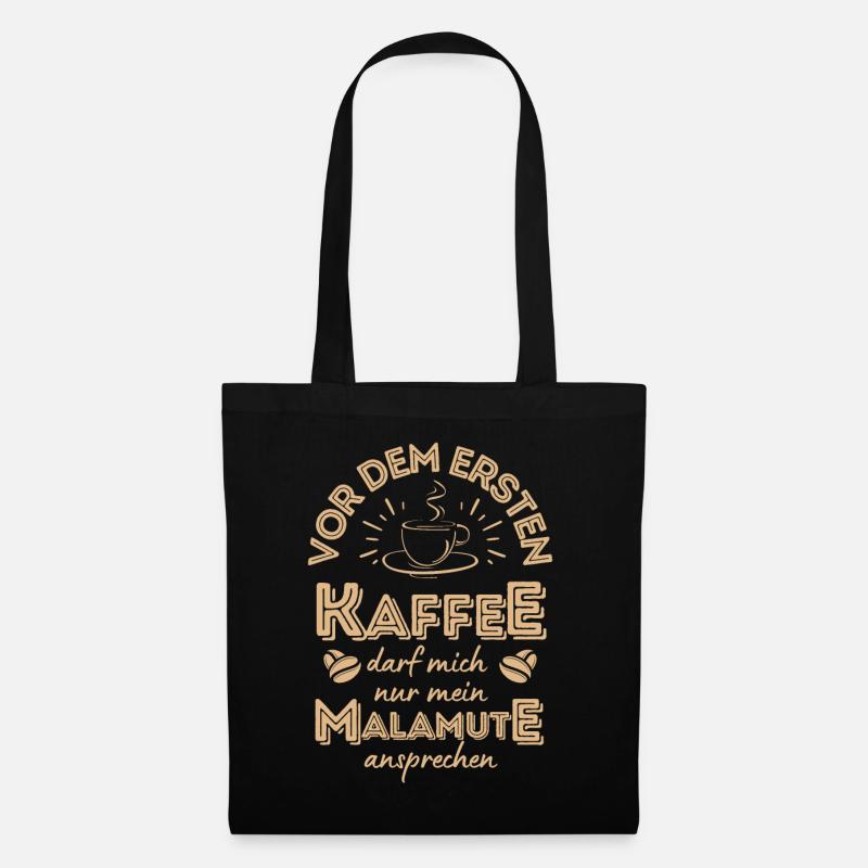 Malamute Kaffee Hund Cafe - Stoffbeutel - Schwarz