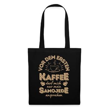 Samojede Kaffee Hund Cafe - Stoffbeutel - Schwarz - Vorne