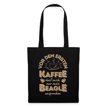 Beagle Kaffee Hund Cafe - Stoffbeutel - Schwarz - Vorne