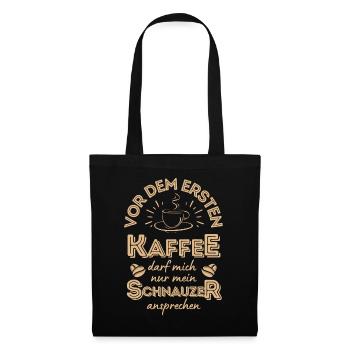 Schnauzer Kaffee Hund Cafe - Stoffbeutel - Schwarz - Vorne