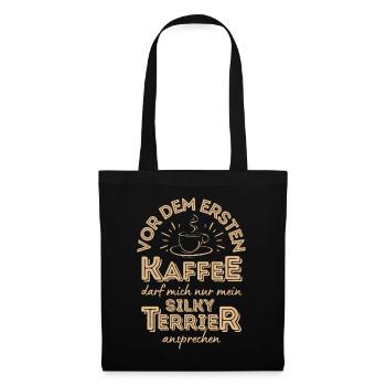 Silky Terrier Kaffee Hund Cafe - Stoffbeutel - Schwarz - Vorne