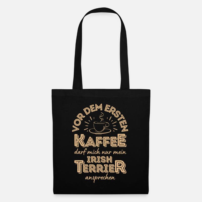 Irish Terrier Kaffee Hund Cafe - Stoffbeutel - Schwarz