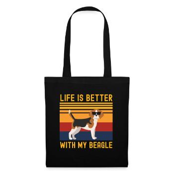 Beagle Dog Retro Vintage - Sac en tissu - noir - Devant