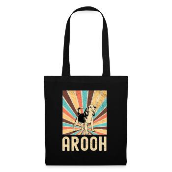 Beagle Dog Retro Vintage - Sac en tissu - noir - Devant