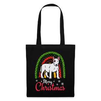 Süßer Bullterrier Liebhaber Kawaii Weihnachten - Stoffbeutel - Schwarz - Vorne