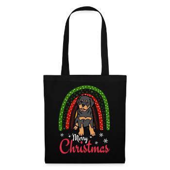 Christmas Sweet Rottweiler Lover Kawaii - Tote Bag - black - Front
