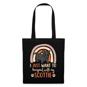 Süßer Scottish Terrier Welpe Liebhaber Kawaii - Stoffbeutel - Schwarz - Vorne