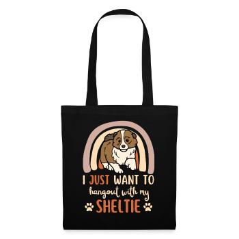 Cute Shetland Sheepdog Puppy Lover Kawaii - Tote Bag - black - Front