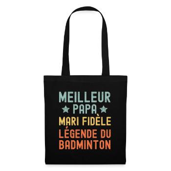 Mari Père Badminton Légende Rétro Vintage - Sac en tissu - noir - Devant