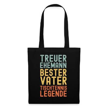 Ehemann Vater Tischtennis Legende Retro Vintage - Stoffbeutel - Schwarz - Vorne