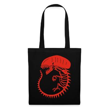 Squelette de monstre extraterrestre rouge - Sac en tissu - noir - Devant