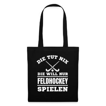 Hockey Hockeyspieler Frauen Feldhockey - Stoffbeutel - Schwarz - Vorne