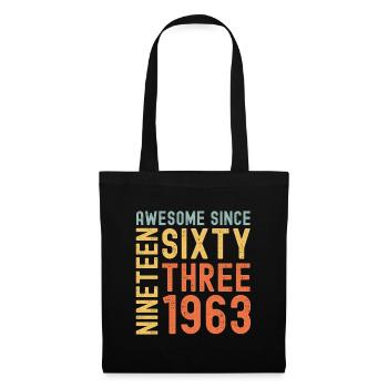 Awesome since 1963 Geburtstag Geschenk Jahreszahl - Stoffbeutel - Schwarz - Vorne