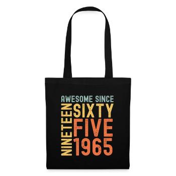 Awesome since 1965 Geburtstag Geschenk Jahreszahl - Stoffbeutel - Schwarz - Vorne