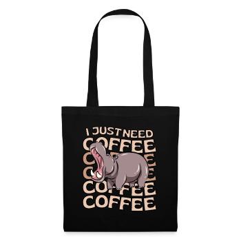 Hippo Coffee Hippopotamus Cafe Hippopotamus - Tote Bag - black - Front