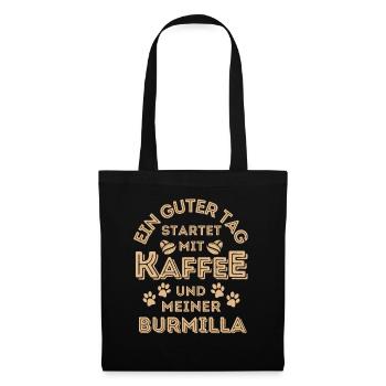 Burmilla Katze Kaffee Cafe - Stoffbeutel - Schwarz - Vorne