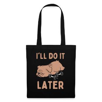 Tired Lazy Bulldog Funny Saying Sports Fitness - Tote Bag - black - Front