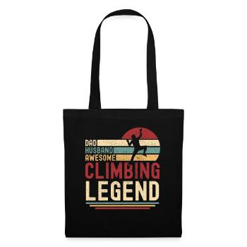 Papa Husband Climbing Legend vintage rétro - Sac en tissu - noir - Devant