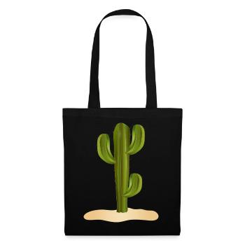 large green cactus in the desert in the sand - Tote Bag - black - Front