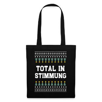 Total in Weihnachtsstimmung - Stoffbeutel - Schwarz - Vorne
