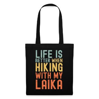Laika Hiking dog retro - Tote Bag - black - Front