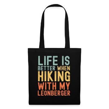 Leonberger Hiking dog retro - Tote Bag - black - Front
