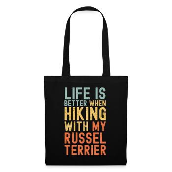 Russel-Terrier Hiking dog retro - Tote Bag - black - Front