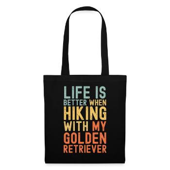 Golden Retriever Hiking dog retro - Tote Bag - black - Front