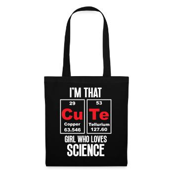 Ich bin das süße Mädchen, das die Wissenschaft liebt - Stoffbeutel - Schwarz - Vorne