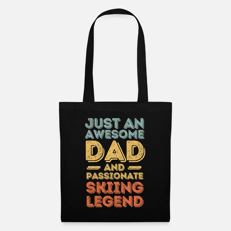 Dad ski retro - Tote Bag - black