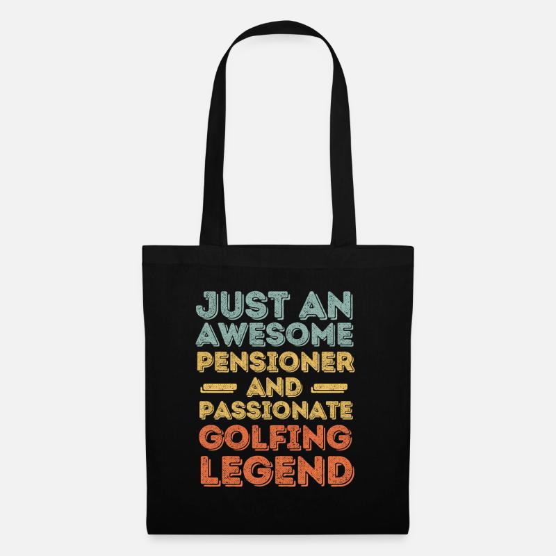 Rentner Golf retro - Stoffbeutel - Schwarz