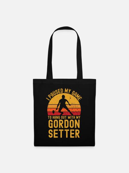 Badminton und Gordon Setter - Stoffbeutel - Schwarz