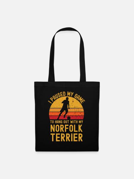 Fußball und Norfolk-Terrier - Stoffbeutel - Schwarz
