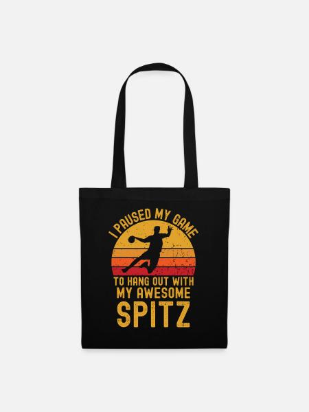 Handball und Spitz - Stoffbeutel - Schwarz