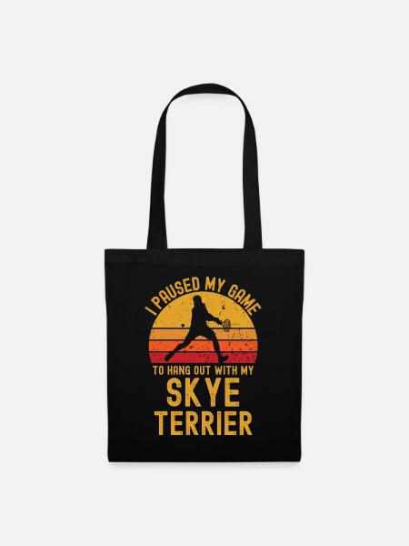 Tennis und Skye-Terrier - Stoffbeutel - Schwarz