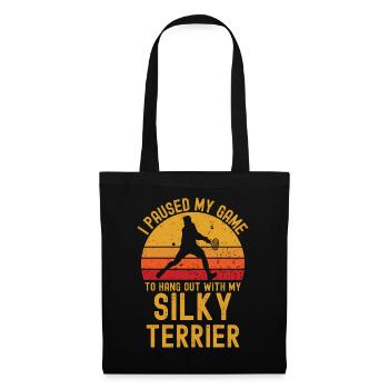 Tennis et Silky-Terrier - Sac en tissu - noir - Devant