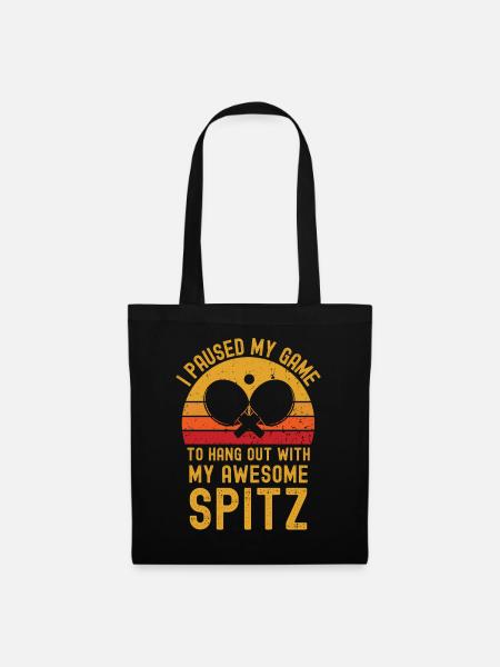 Tischtennis und Spitz - Stoffbeutel - Schwarz