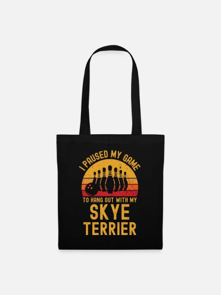 Bowling und Skye-Terrier - Stoffbeutel - Schwarz