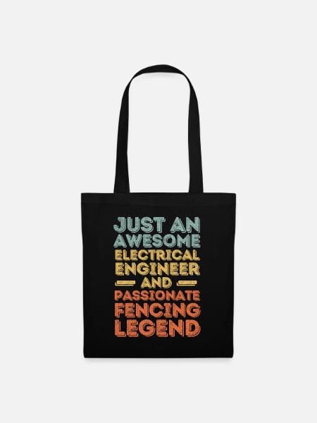 Elektroingenieur Fechten retro - Stoffbeutel - Schwarz