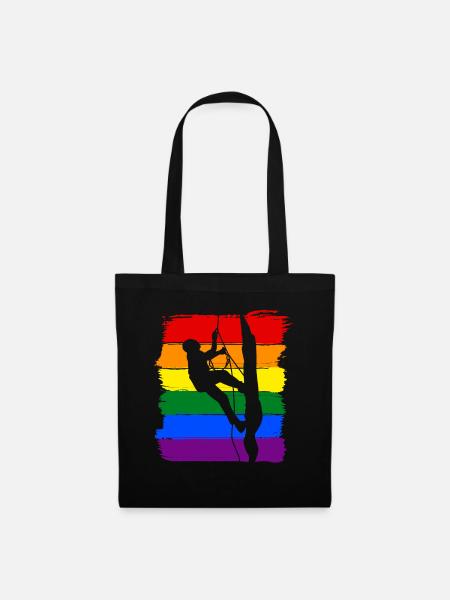 Klettern LGBT Pride - Stoffbeutel - Schwarz
