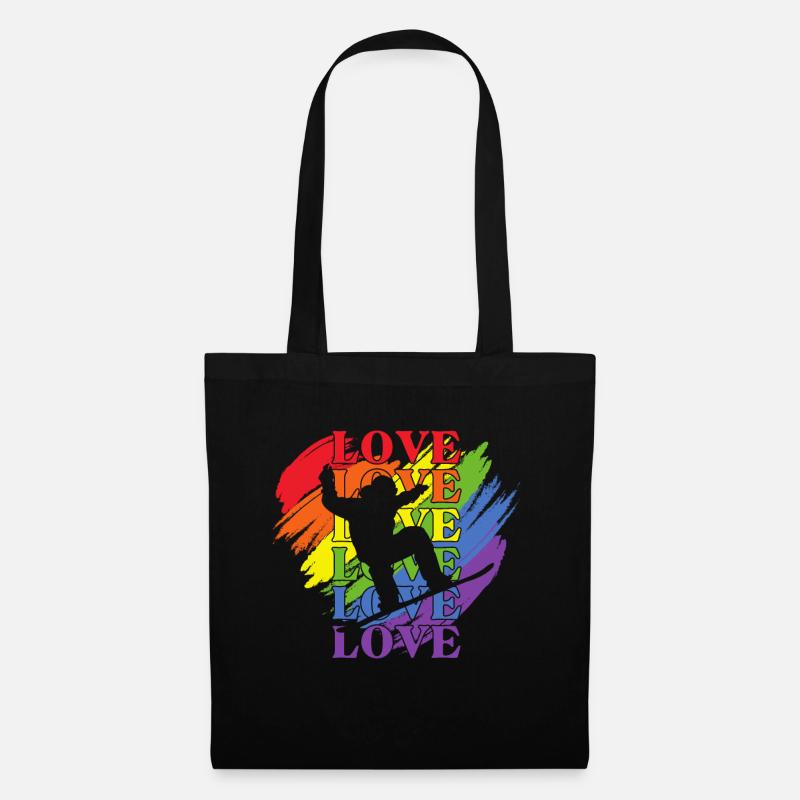 Snowboarden LGBT Pride - Stoffbeutel - Schwarz