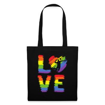 Volleyball LGBT Pride - Stoffbeutel - Schwarz - Vorne