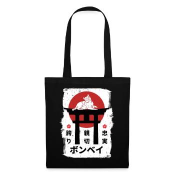 Bombay cat Japon kanji - Sac en tissu - noir - Devant
