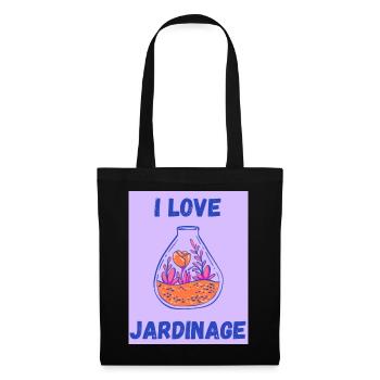I LOVE,JARDINAGE,PRINTEMPS,HUMOUR,RETRAITE - Sac en tissu - noir - Devant