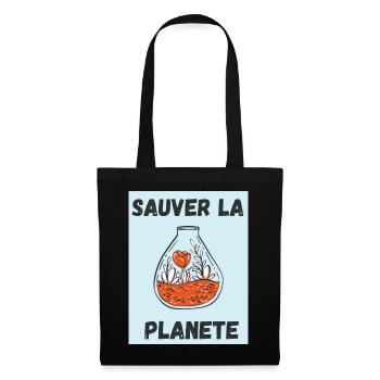 PLANETE. JOUR DE LA TERRE. ECOLOGIE. PLANET. VEGAN - Sac en tissu - noir - Devant