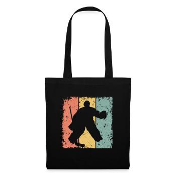 Gardien de but de hockey sur glace rétro - Sac en tissu - noir - Devant