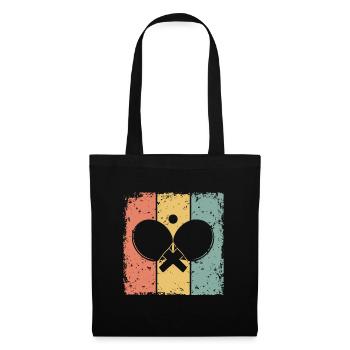 Tennis de table rétro - Sac en tissu - noir - Devant