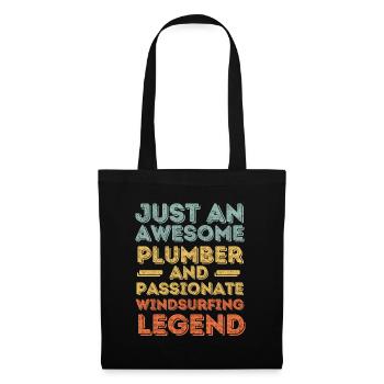 Plumber Windsurfing legend retro - Tote Bag - black - Front