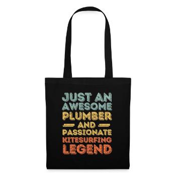 Plombier Kitesurf légende rétro - Sac en tissu - noir - Devant