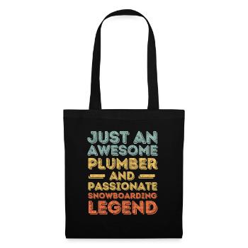 Plombier Snowboard légende rétro - Sac en tissu - noir - Devant
